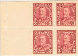 CANADA, 1935, Bookletpane Of Booklet 24, 4x3c Scarlet - Pages De Carnets