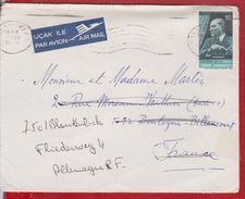 PAR AVION LETTER  COVER TURKEY SENT GERMANY - Poste Aérienne