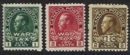 CANADA, Yv 100/1, 106: Sc MR1/2, MR4, (*) MNG, F/VF, Cat. € 30,00 - Oorlogsbelastingen