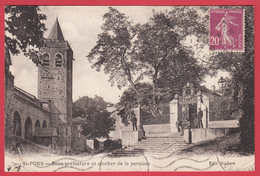 CPA * 34* SAINT-PONS De Thomières * 1920 . * Sous-Préfecture Et Clocher * ANimation * SCANN RECTO/VERSO - Saint-Pons-de-Thomières