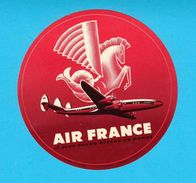 AIR FRANCE - Original Vintage Airline Luggage Label Around 1955's ( Red Version ) * Mint Condition - Baggage Etiketten