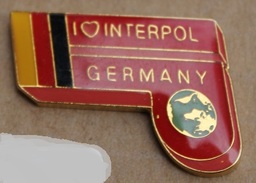 PISTOLET - GUN - I LOVE INTERPOL GERMANY - J'AIME INTERPOL ALLEMAGNE - DRAPEAU - FLAG - MONDE - WORLD-       (10) - Politie