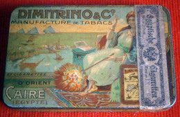 Dimitrino Luxor 25 Cigarettes Egypte  D` Orient - Empty Tobaco Box About 1910's With Label, Date - Cajas Para Tabaco (vacios)