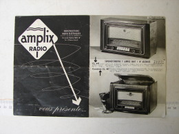 Sci&Tec. 3. Feuillet Publicitaire Des Anciennes Radios Amplix - Littérature & Schémas