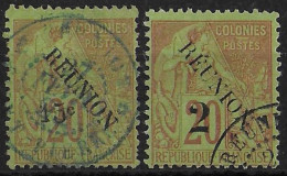 REUNION - YVERT N° 30/31 OBLITERES - COTE 2022 = 35 EUR. - Used Stamps