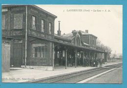 CPA 3 - Chemin De Fer La Gare LANDRECIES LANDRECIES 59 - Landrecies