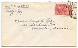 Canada 1937 FDC Scott 237 KGVI Coronation, Brandon Manitoba Postmark - ....-1951