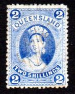 Australie ; Queensland;1880 ;N°Y : 36 ; Ob ; 2 Shil. ;  Fil. Q ;  D:12 ; Bon état ; Cote Y 2005 : 35.00 E. - Used Stamps