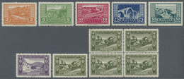 ** Albanien: 1923. Lot Includes Complete Sets Plus 22 Blocks Of 4 Of High Value SC# 153. Mint, NH. F. - Albanië
