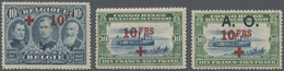 */** Belgien: 1918/1953, Belgium/area, Mint Assortment Of "Red Cross" Issues: Belgium 1918 Overprints, 19 - Sonstige & Ohne Zuordnung
