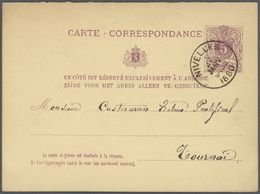 GA Belgien - Ganzsachen: 1878/1882, 5c. + 5c. Lilac Reply Card, Specialised Collection Of 13 Pieces, E. - Sonstige & Ohne Zuordnung