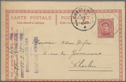GA Belgien - Ganzsachen: 1920, Card 10c. Red "Albert", Lot Of Four Varieties: Two Unused Cards With Dou - Autres & Non Classés
