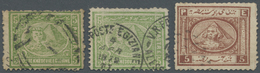 O/*/(*) Ägypten: 1867-1875: Group Of 39 Stamps Of Early Sphinx & Pyramid Issues, Used Or Unused, With 1867 5 - 1915-1921 British Protectorate
