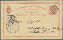 Br/GA Dänemark: 1866/1945 (meist), Ca. 259 Belege, Dabei Interessante Stempel, Flugpost, Zensurpost, Perfi - Lettres & Documents
