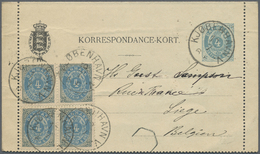 GA Dänemark - Ganzsachen: 1882/1929, Group Of 16 Used Stationeries (cards, Letter Cards And Envelopes), - Postwaardestukken