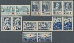 (*) Finnland: 1932/1939, Rotes Kreuz, Alle 8 Ausgaben Je In UNGEZÄHNTEN Paaren Aus Ankündigungsbogen. At - Covers & Documents