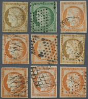 O Frankreich: 1849, Ausgabe Ceres, Mehrfachposten Mit Vielen Vollrandigen Gut Erhaltenen Stücken In Un - Used Stamps