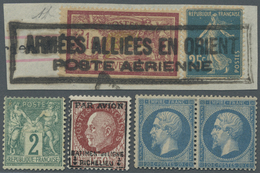 **/*/O Frankreich: 1862/1960, Chiefly Mint Lot Of Better Issues, E.g. 1862 "Empire Dt." 20c. Blue Horiz. Pa - Oblitérés