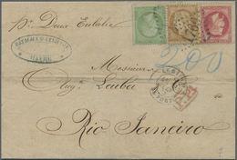 Br Frankreich: 1865/1872, Lot Of Eight Lettersheets With Napoloen And Ceres Frankings To Brazil/Argenti - Oblitérés