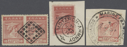 */(*)/O Griechenland: 1900/1930 (ca.), Very Unusual Accumulation Of Mostly 'Back Of Book' Issues Incl. Occup - Covers & Documents