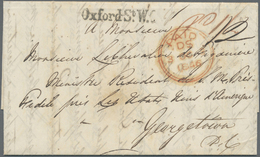 Br Großbritannien - Vorphilatelie: 1825/1863, Lot Of 6 Stampless Covers To Destinations Abroad, E.g. 18 - ...-1840 Prephilately