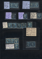 O Großbritannien: 1840/1870 (ca.), 2 PENCE BLUE IMPERF./PERF., Specialised Collection Of Apprx. 157 St - Other & Unclassified