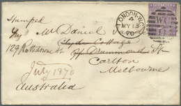 Br Großbritannien: 1865/1872 (ca.), Interesting Group With 15 Covers Addressed To Victoria/Australia Mo - Andere & Zonder Classificatie