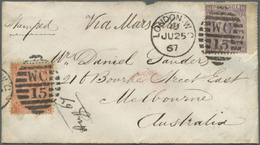 Br Großbritannien: 1865/1868 (ca.), Unusual Group With 8 Covers Addressed To Victoria/Australia All At - Autres & Non Classés