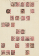 O Großbritannien: 1865, 3d. Rose, Wm Emblems (SG 92), Specialised Assortment Of 30 Stamps. - Autres & Non Classés