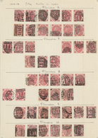 O Großbritannien: 1867/1873, 3d. Rose, Wm Spray Of Rose (SG 102/103), Specialised Assortment Of 82 Sta - Other & Unclassified