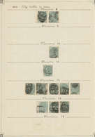 O Großbritannien: 1873/1876, 1s. Green, Wm Spray Of Rose (SG 150), Specialised Assortment Of Twelve St - Andere & Zonder Classificatie