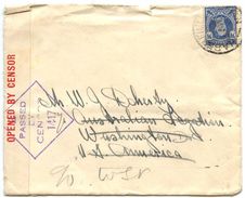 Australia 1940‘s Censor Cover Haberfield NSW To Washington DC Australian Legation - Brieven En Documenten