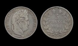 5 FRANCS LOUIS PHILIPPE I . 1841 K . ( BORDEAUX ) . - 5 Francs