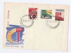 1959 POLAND FDC Stamps AGRICULTURE, INDUSTRY, MARITIME, Workers Congress Cover Wheat Farming Ship - Agriculture