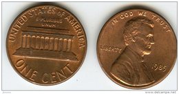 Etats-Unis USA 1 Cent 1985 KM 201b - 1959-…: Lincoln, Memorial Reverse