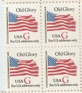 1994, US Flag 32c Red "G",for Use In US Only Scott # 2882 Block,VF MNH** - Francobolli