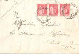 4104 PANTIN 4 CHEMINS Pneumatique 50 C Paix Yv 283 Ob 2 2 1933 - Covers & Documents