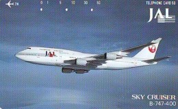 Télécarte  JAPON * 110-98686  * JAL (2317) B-747-400 *  Phonecard JAPAN * Airplane * Flugzeug AVION * AIRLINE - Avions