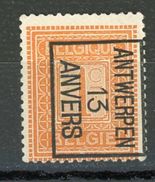 BELGIQUE  ANTWERPEN / ANVERS 13 N° Yvert ? (*) - Tipo 1906-12 (Stendardi)