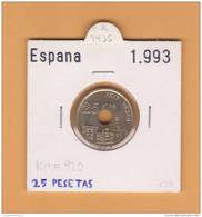 ESPAÑA /JUAN CARLOS I    25  PESETAS  Niquel-Bronce  1.993  KM#920  SC/UNC     DL-9435 - 25 Peseta