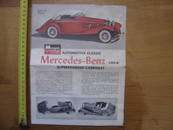 Notice Prospectus Brochure De Montage MERCEDES BENZ 1963 Monogram AUTOMOBILE - Other & Unclassified