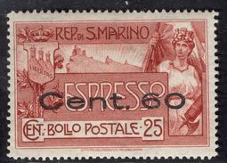 San Marino 1923 Espresso Overprint MH* - Lot. 4626 - Sellos De Urgencia