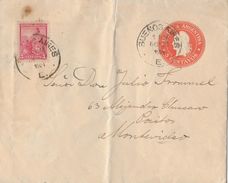 REPUBLICA ARGENTINA 1901- Letter From Buenos Aires To Montevideo, Franqueo Adicional - Ganzsachen