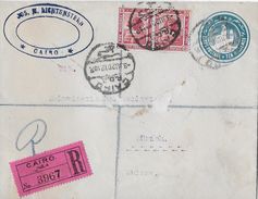 ÄGYPTEN / EGYPT POSTAGE 1920 - R-Letter With Additional Franking From Cairo To Suisse - 1915-1921 Protettorato Britannico