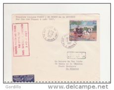 Première Liaison Air France Saint Denis De La Réunion/Paris Npar Boeing 707 Le 3/8/1967 - 1960-.... Lettres & Documents