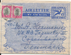 South Africa Aerogramme Airletter Sent To Denmark 10-12-1950 - Airmail