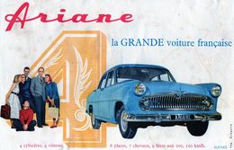Buvard ARIANE La Grande Voiture Française :4 Cylindres, 4 Vitesses, 6 Places, 7 Chevaux  9L/ 100 ,120 Km/h--Imp Gregoire - Automotive