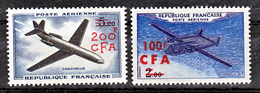 Réunion PA 58 59 Prototypes Noratlas Caravelle Nouveaux Francs Neuf ** MnH Sin Charmela Cote 16 - Poste Aérienne