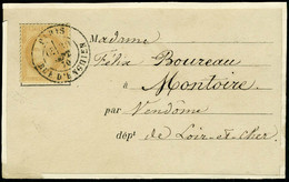 Lettre L'Armand Barbès, Carte Affranchie à 10c, Càd Paris R D'Enghien 30 Sept 70 Pour Montoire (L Et Ch), T.B. - Andere & Zonder Classificatie