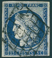 Oblitéré N° 4 + 4a, 25c Bleu Et Bleu Foncé, T.B. - Sonstige & Ohne Zuordnung
